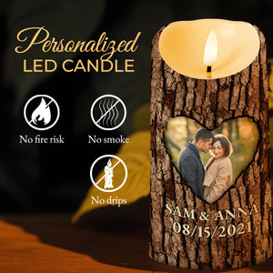 Favorite Place In The World Next To You Heart Photo Design - Personalized Custom LED Candle - CPL175_LECA