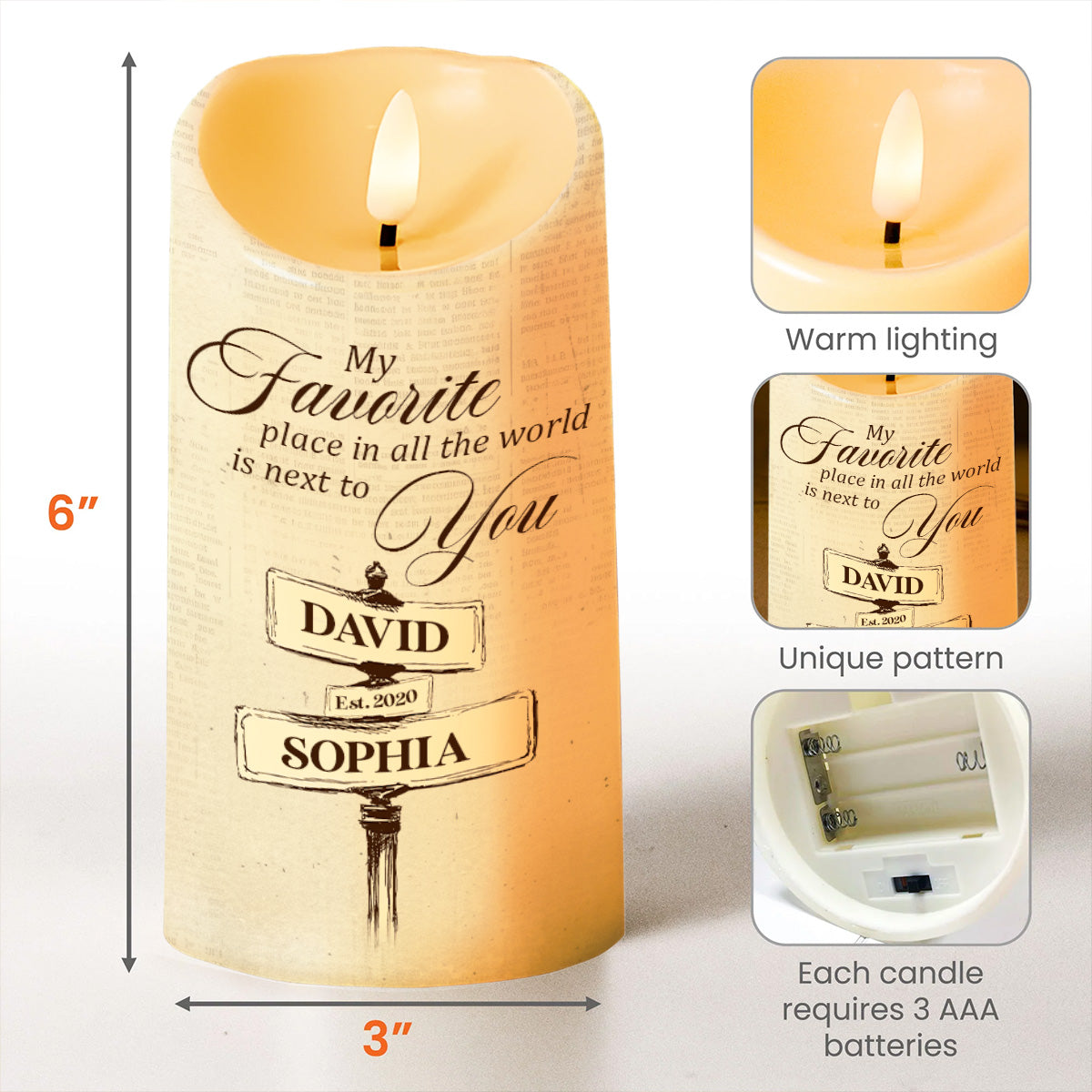 My Favorite Place Next To You, You & Me We Got This - Personalized Custom LED Candle - CPL177_LECA