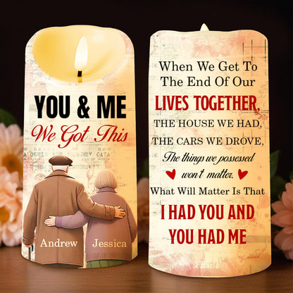 You & Me We Got This, Couple Embrace LED Candle - Personalized Custom LED Candle - CPL179_LECA