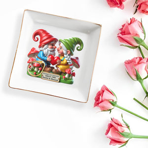 Growing Old Together With Gnomes and Heart - Personalized Custom Jewelry Dish - CPL187_SCRD