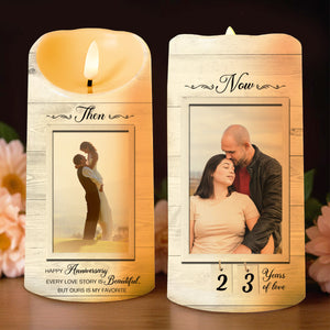 Every Love Story Is Beautiful Romantic Photo Candle - Personalized Custom LED Candle - CPL197_LECA