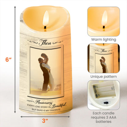 Every Love Story Is Beautiful Romantic Photo Candle - Personalized Custom LED Candle - CPL197_LECA