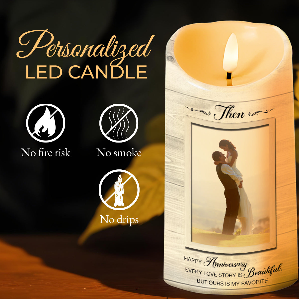 Every Love Story Is Beautiful Romantic Photo Candle - Personalized Custom LED Candle - CPL197_LECA