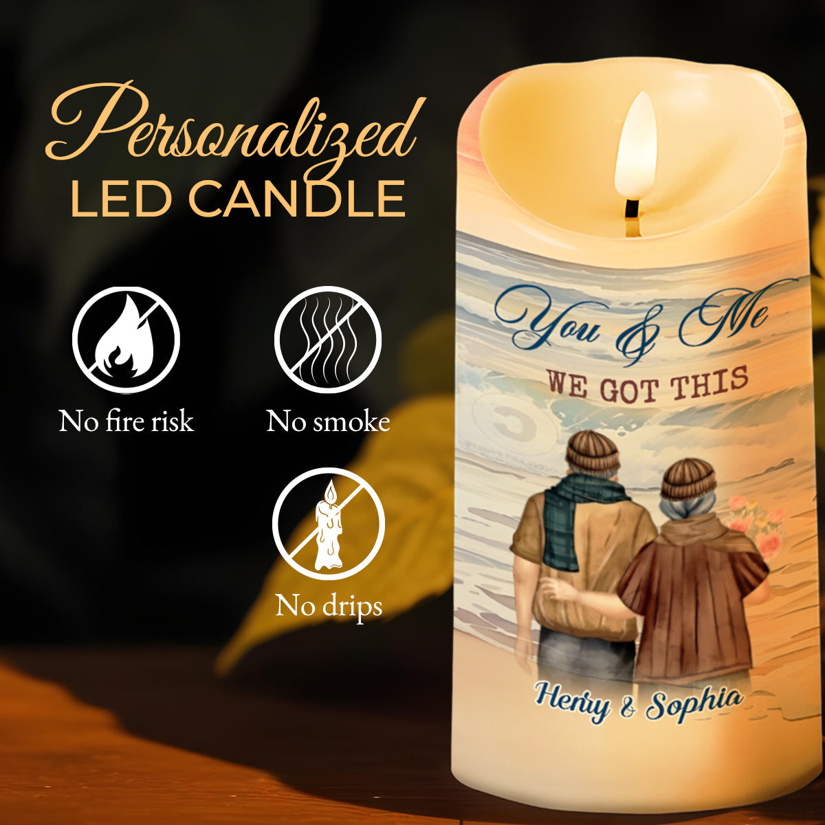 You & Me We Got This Beautiful Romantic Message For Couples - Personalized Custom LED Candle - CPL199_LECA