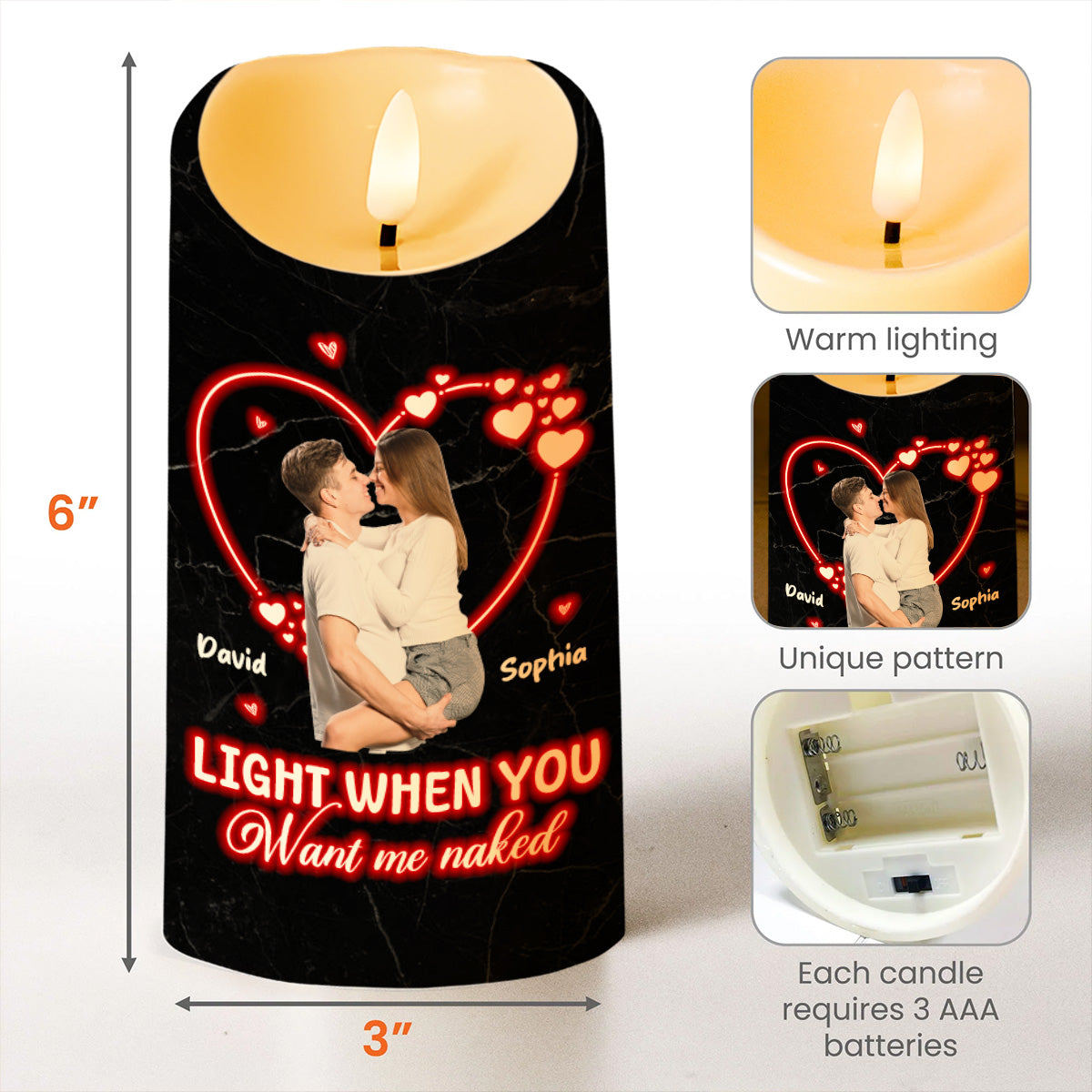 I Love You Either Way Works Light When You Want Me Naked - Personalized Custom LED Candle - CPL201_LECA