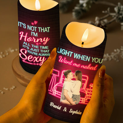 Neon Glow Love Quotation With Heart Shapes - Personalized Custom LED Candle - CPL202_LECA