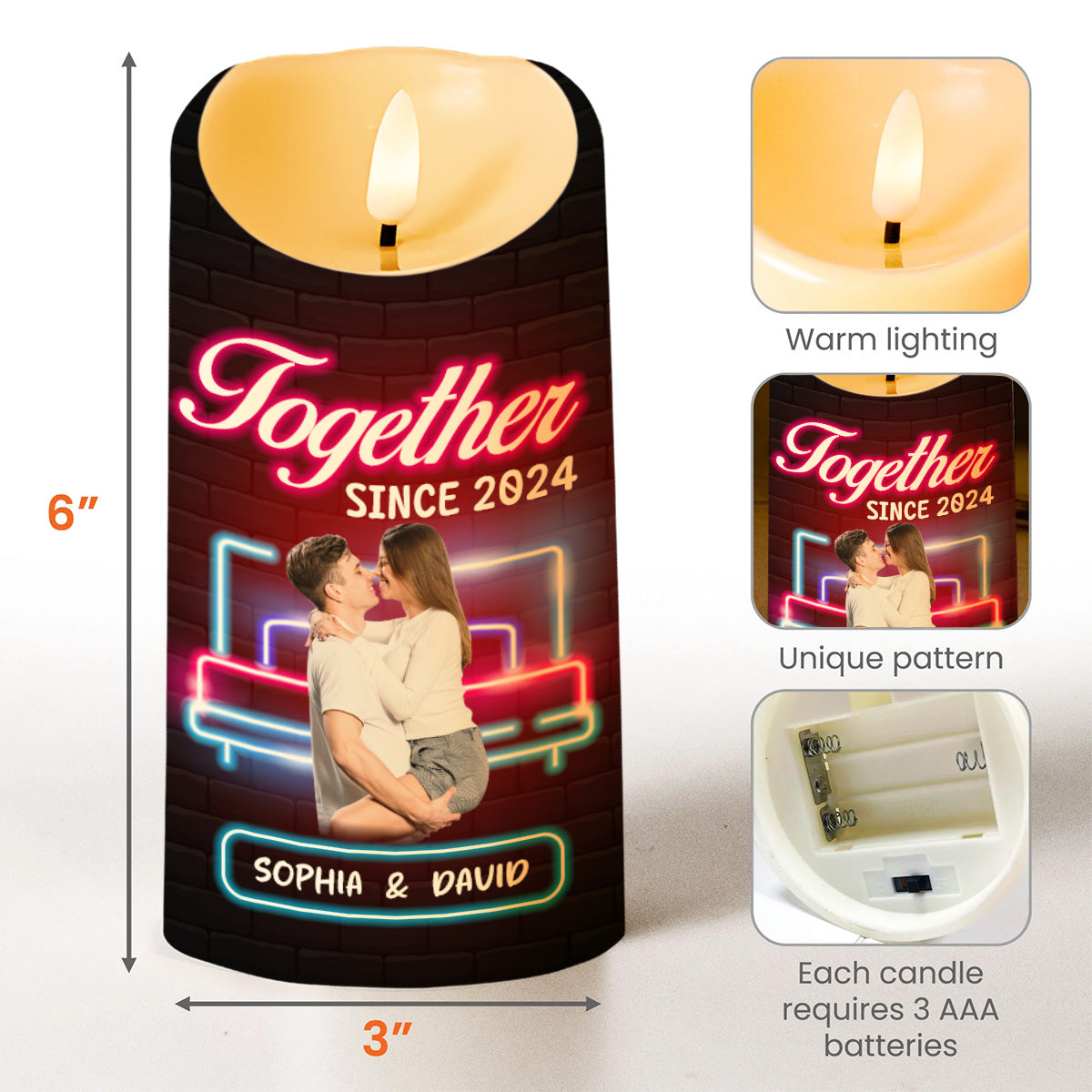 Love And Appreciation Neon Sign LED Candle - Personalized Custom LED Candle - CPL204_LECA