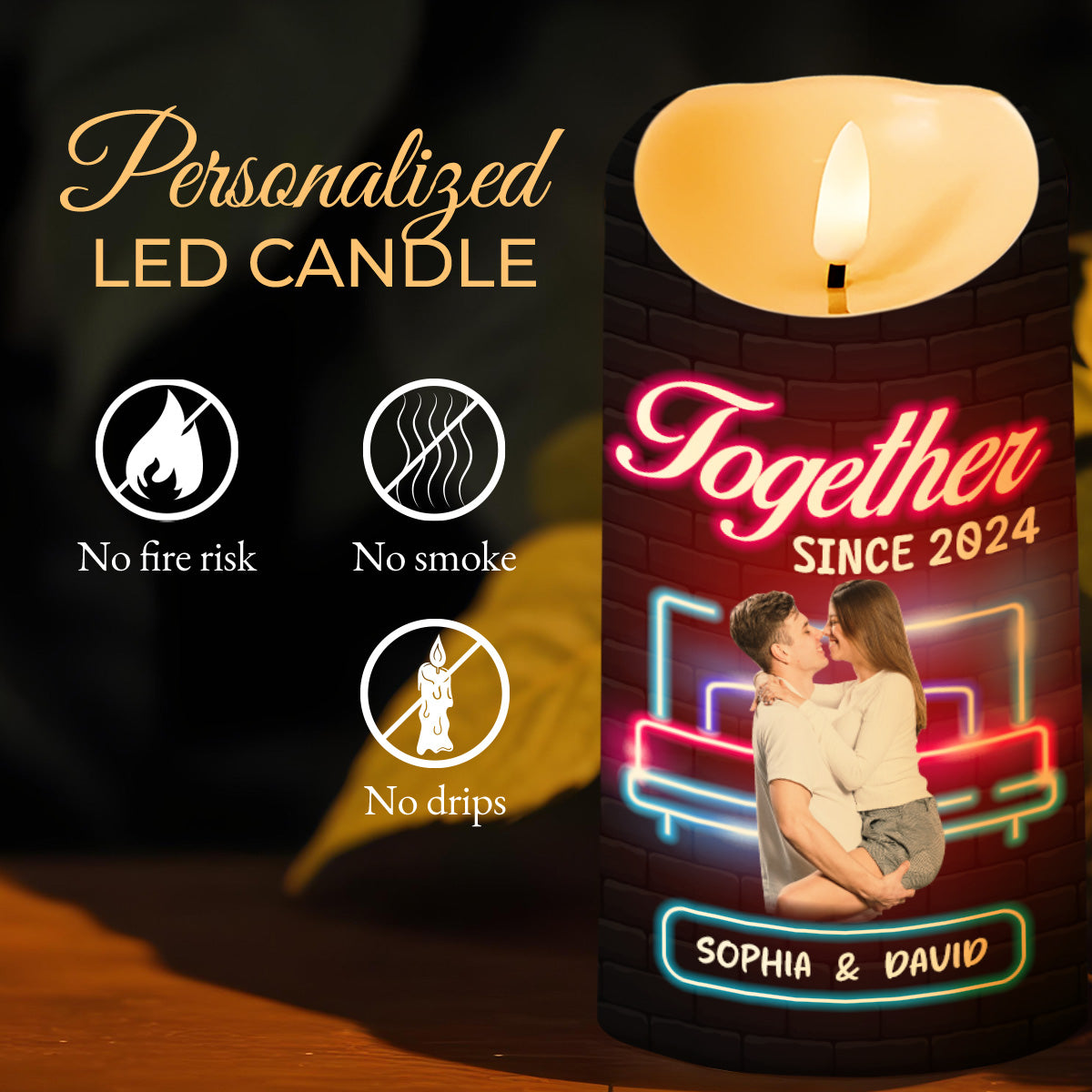 Love And Appreciation Neon Sign LED Candle - Personalized Custom LED Candle - CPL204_LECA