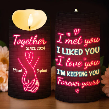 Together Forever I Met You I Loved You I'm Keeping You - Personalized Custom LED Candle - CPL205_LECA