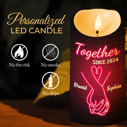 Together Forever I Met You I Loved You I'm Keeping You - Personalized Custom LED Candle - CPL205_LECA