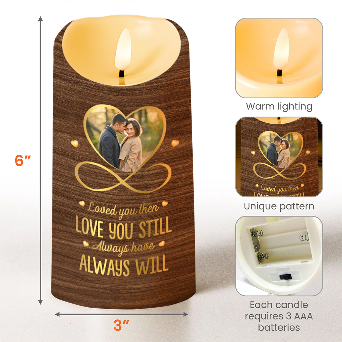 Loved You Then Love You Still Always Have Always Will Heart Infinity - Personalized Custom LED Candle - CPL207_LECA