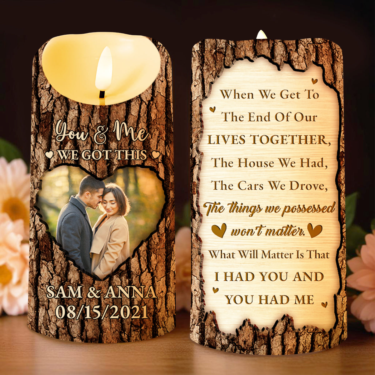 End Of Our Lives Together What Matters Most Romantic Gift - Personalized Custom LED Candle - CPL216_LECA