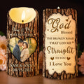 God Blessed The Broken Road That Led Me Straight To You Candle - Personalized Custom LED Candle - CPL217_LECA
