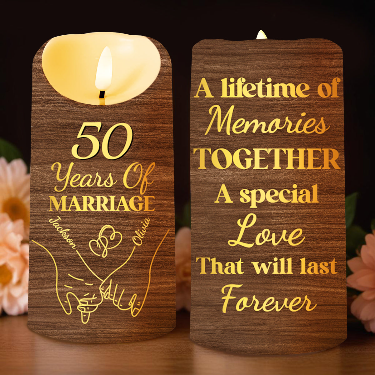 A Lifetime Of Memories Together, A Special Love - Personalized Custom LED Candle - CPL218_LECA