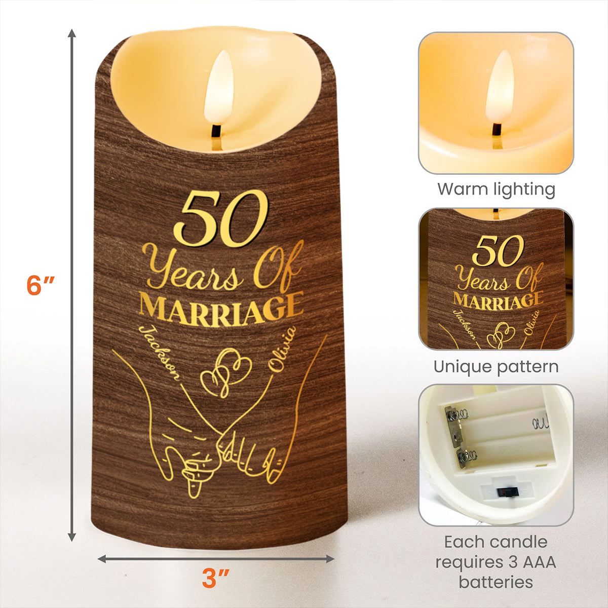 A Lifetime Of Memories Together, A Special Love - Personalized Custom LED Candle - CPL218_LECA
