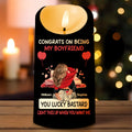 Congrats On Being My Boyfriend Lucky Individual Candle - Personalized Custom LED Candle - CPL259_LECA