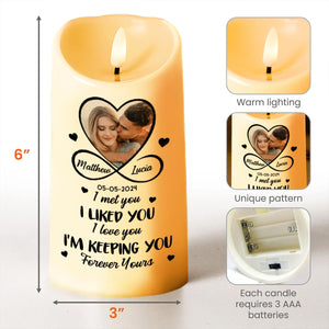 I Met You, I Liked You, Love and Hearts - Personalized Custom LED Candle - CPL426_LECA