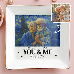 You & Me, We Got This With Couple Art - Personalized Custom Jewelry Dish, Square Ceramic Dish - CPL469_SCRD