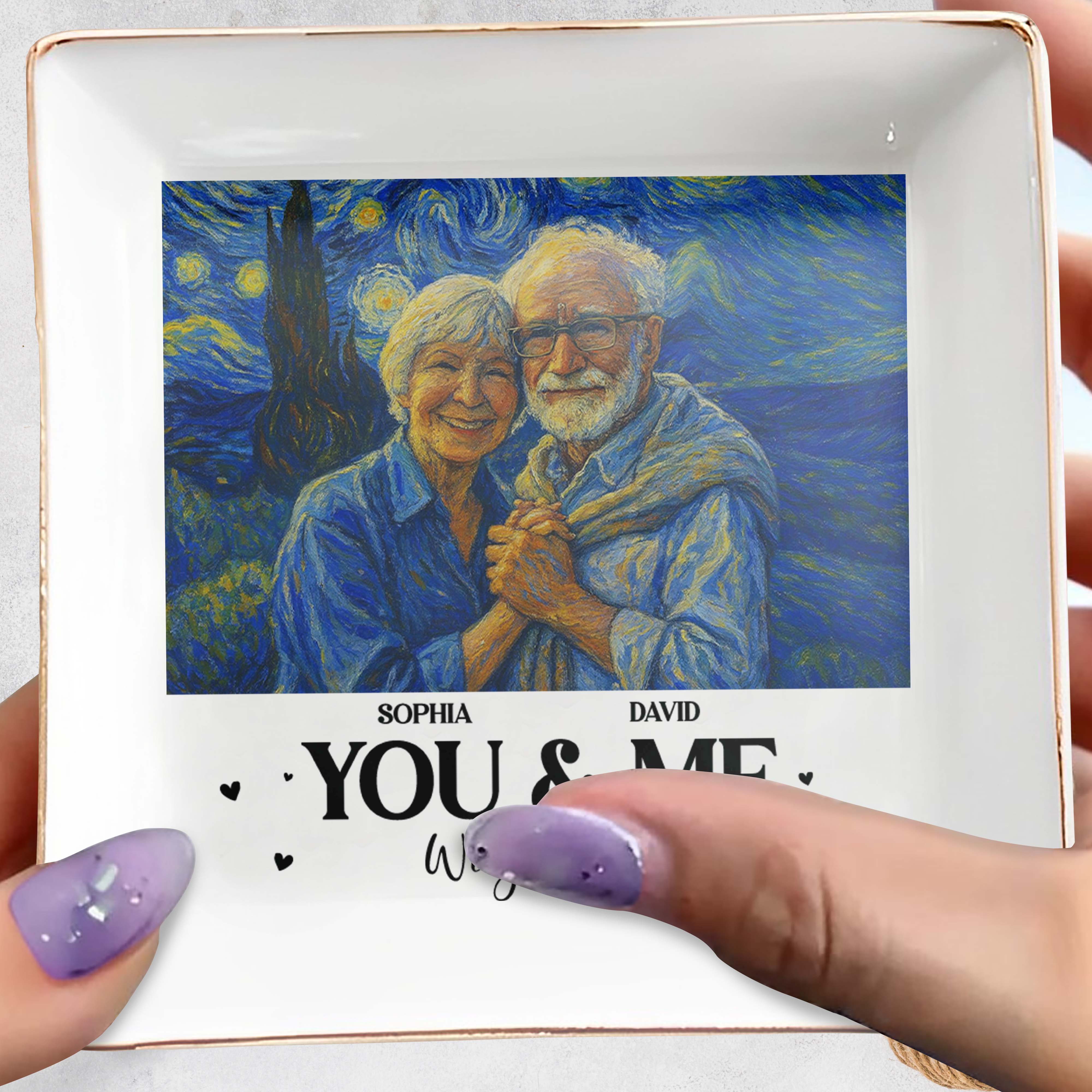 You & Me, We Got This With Couple Art - Personalized Custom Jewelry Dish, Square Ceramic Dish - CPL469_SCRD