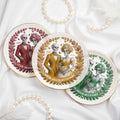 Until Death Do Us Part With Skulls And Roses - Personalized Custom Jewelry Dish, Ceramic Dish, Round Shape - CPL506_RCRF