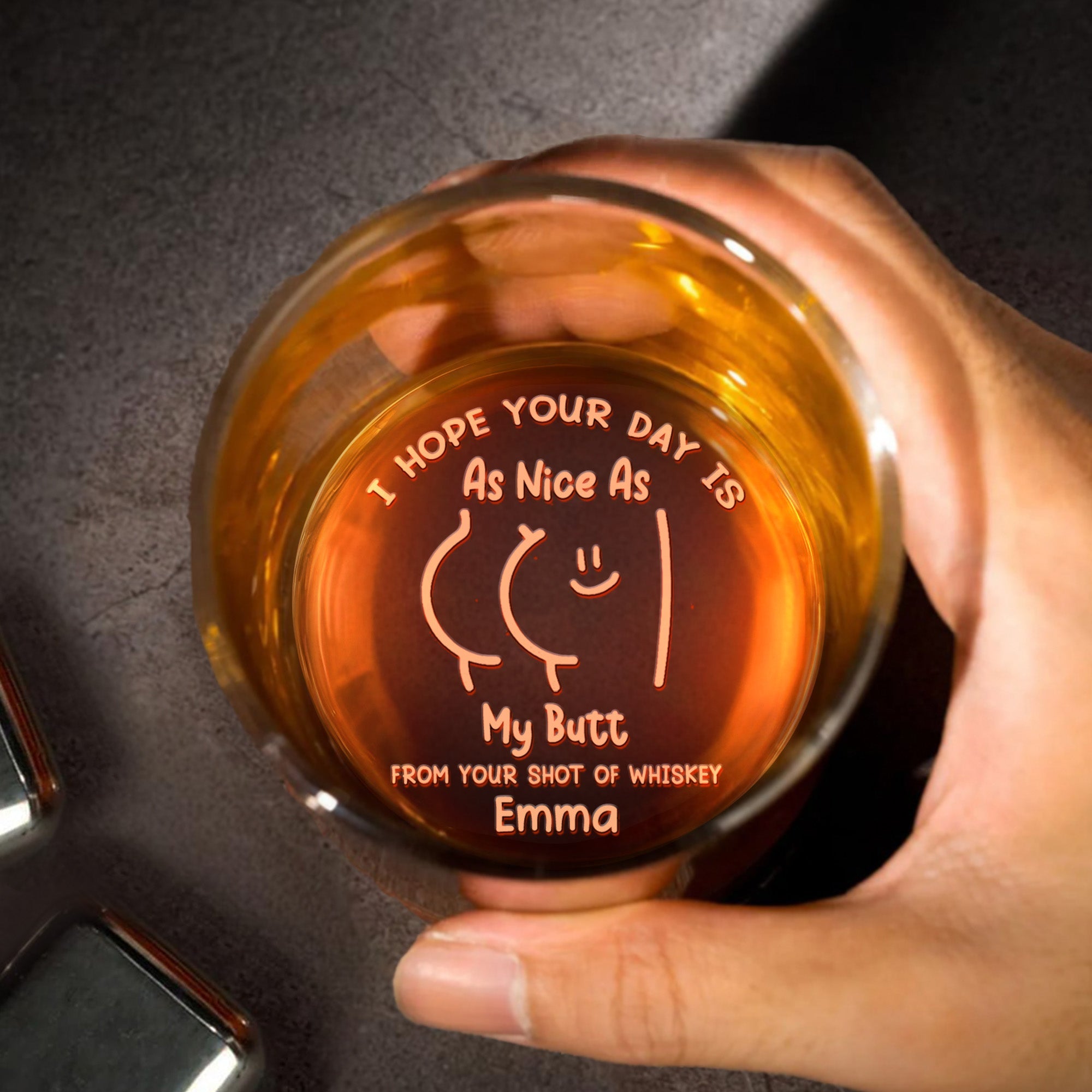 I Hope Your Day Is As Nice As My Butt - Personalized Engraved Whiskey Glass - CPL579_EWG
