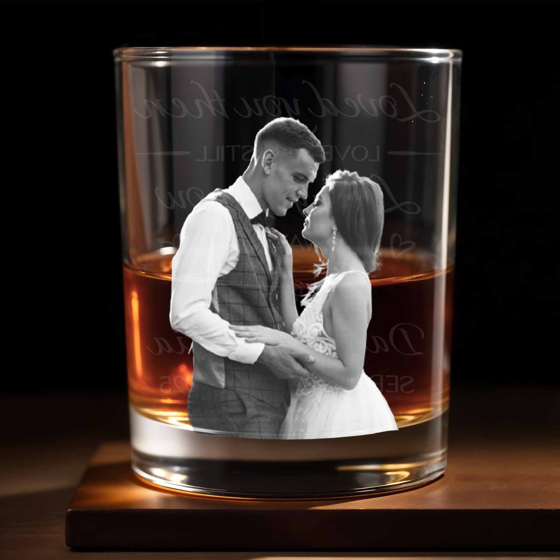 Loved You Then Love You Still Always Will With Hearts - Personalized Custom Whiskey Glass - CPL641_RWG
