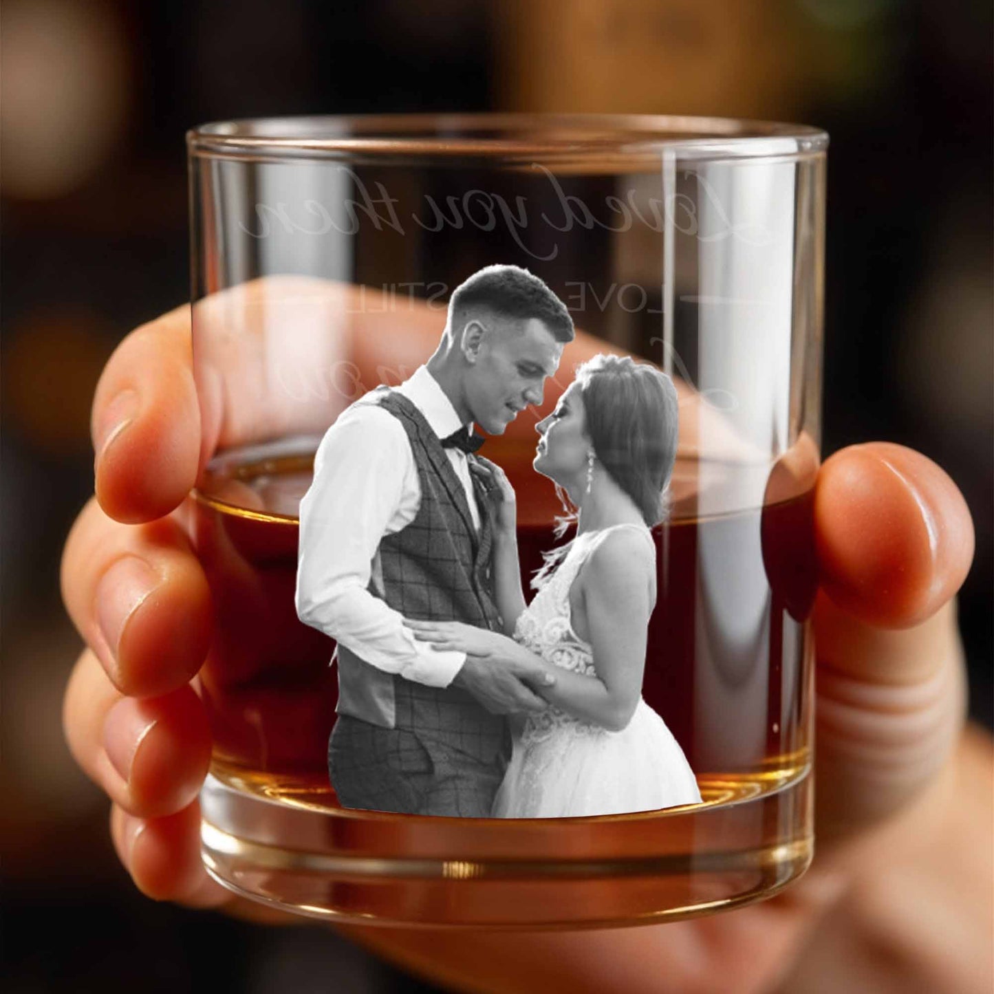 Loved You Then Love You Still Always Will With Hearts - Personalized Custom Whiskey Glass - CPL641_RWG