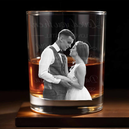 Loved You Then Love You Still Always Will With Hearts - Personalized Custom Whiskey Glass - CPL641_RWG