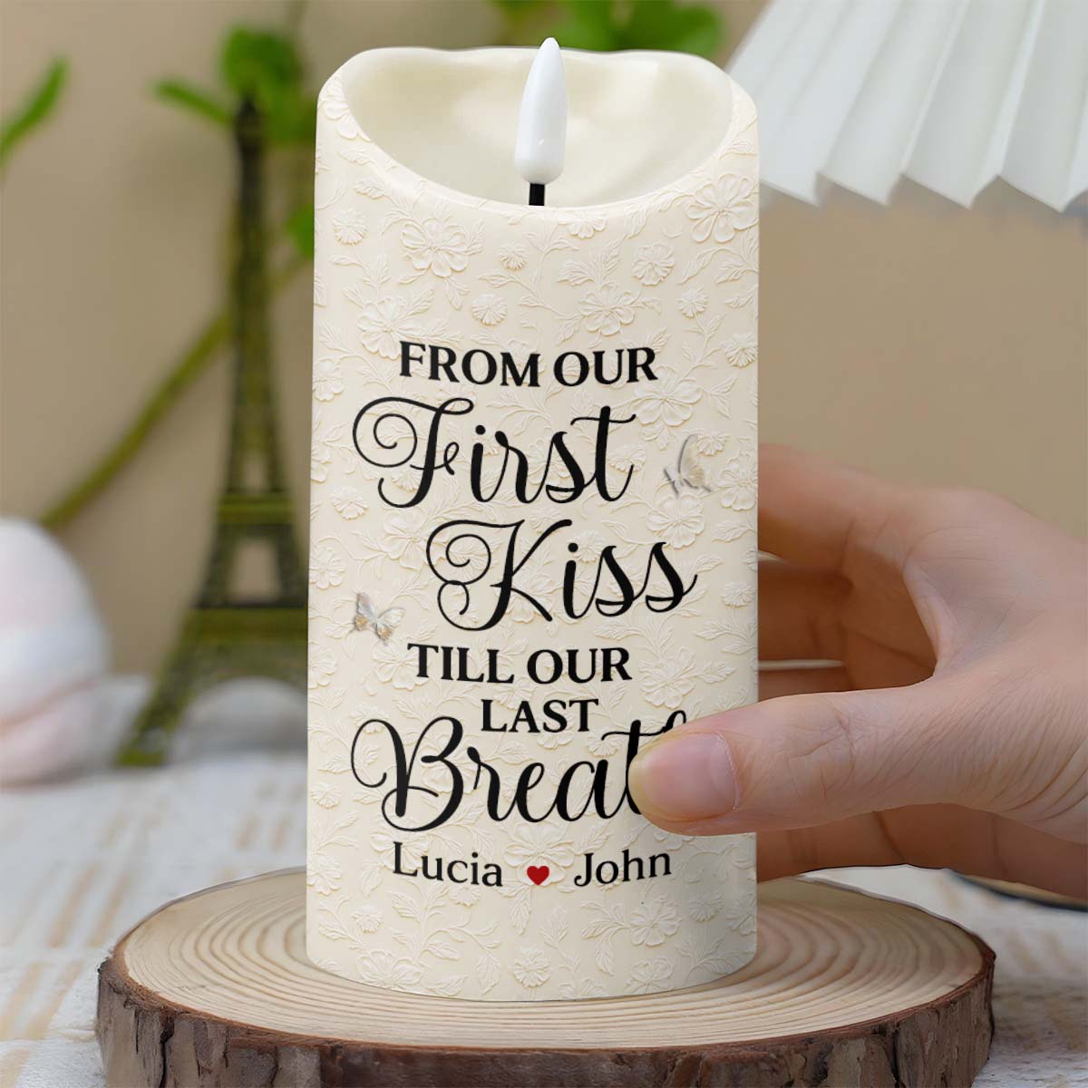 From Our First Kiss Till Our Last Breath, Roses And Church Door - Personalized Custom LED Candle - CPL924_LECA
