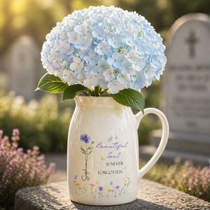 A Beautiful Soul Is Never Forgotten Wildflowers And Butterflies - Personalized Ceramic Flower Vase