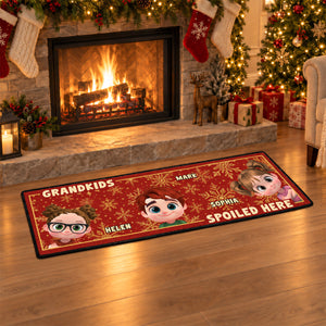 Christmas Is Better With Grandkids personalized runner rug