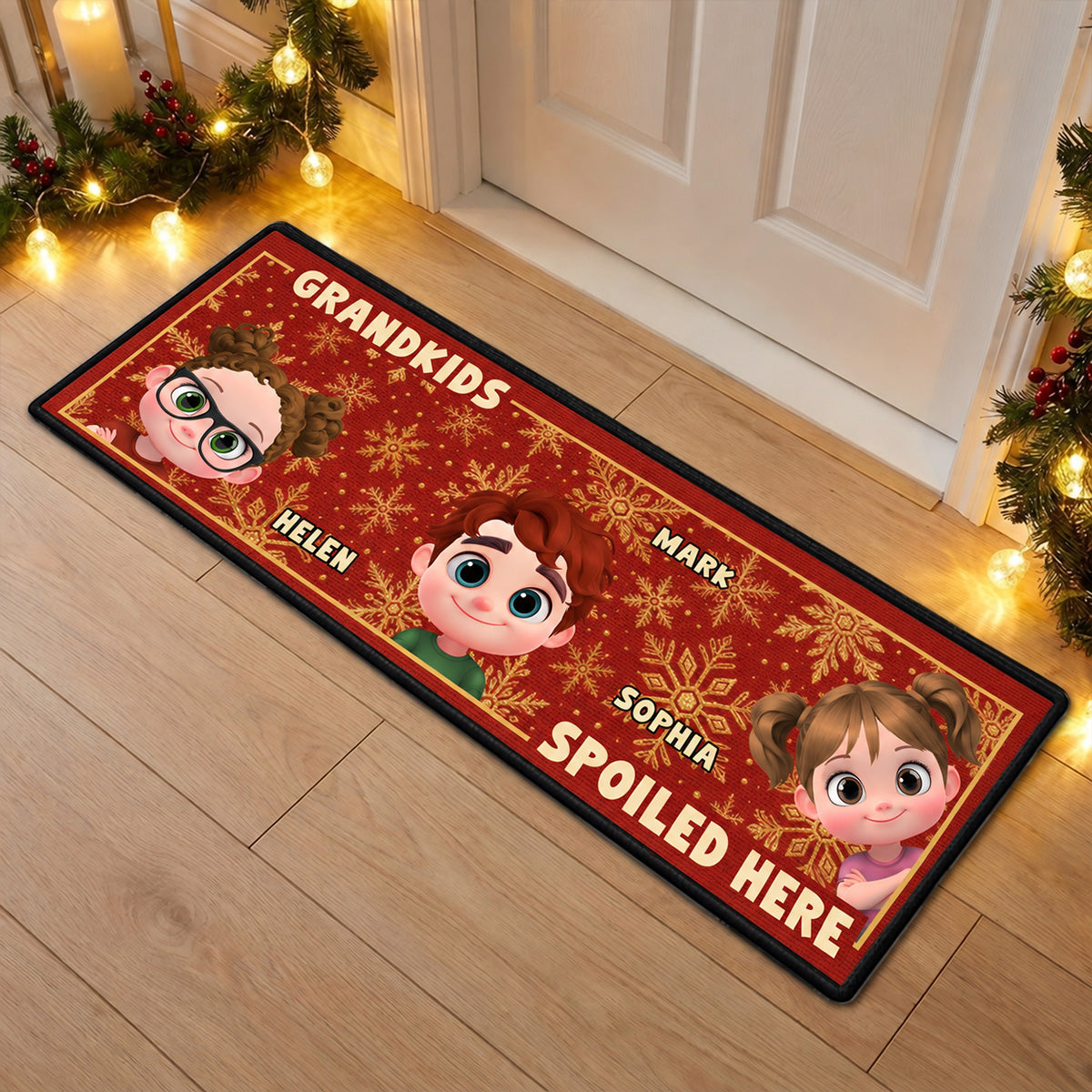 Christmas Is Better With Grandkids personalized runner rug