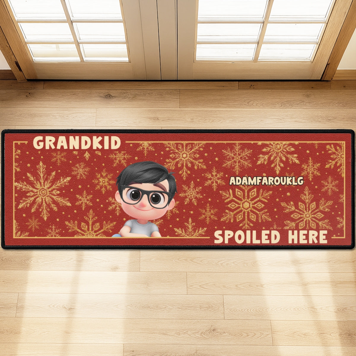 Christmas Is Better With Grandkids personalized runner rug