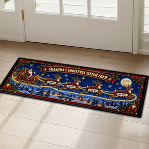 Christmas Reindeer Crew personalized runner rug
