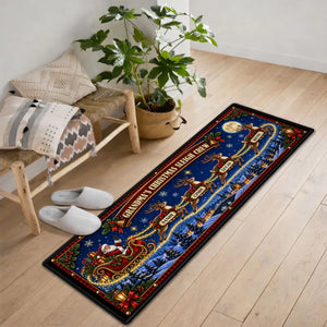 Christmas Reindeer Crew personalized runner rug