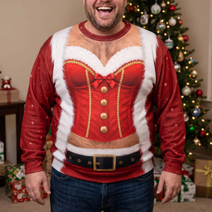 Custom Funny Hairy Chest Ugly Christmas Sweater