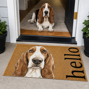 Custom pet portrait watercolor doormat