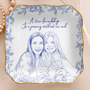 Square and circle photo ring dishes
