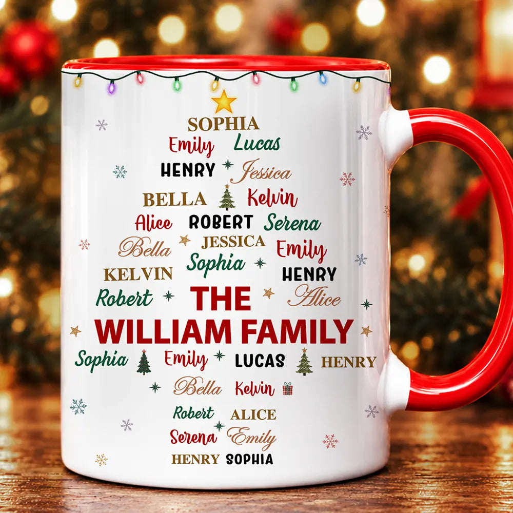 Custom Family Names Christmas Accent Mug