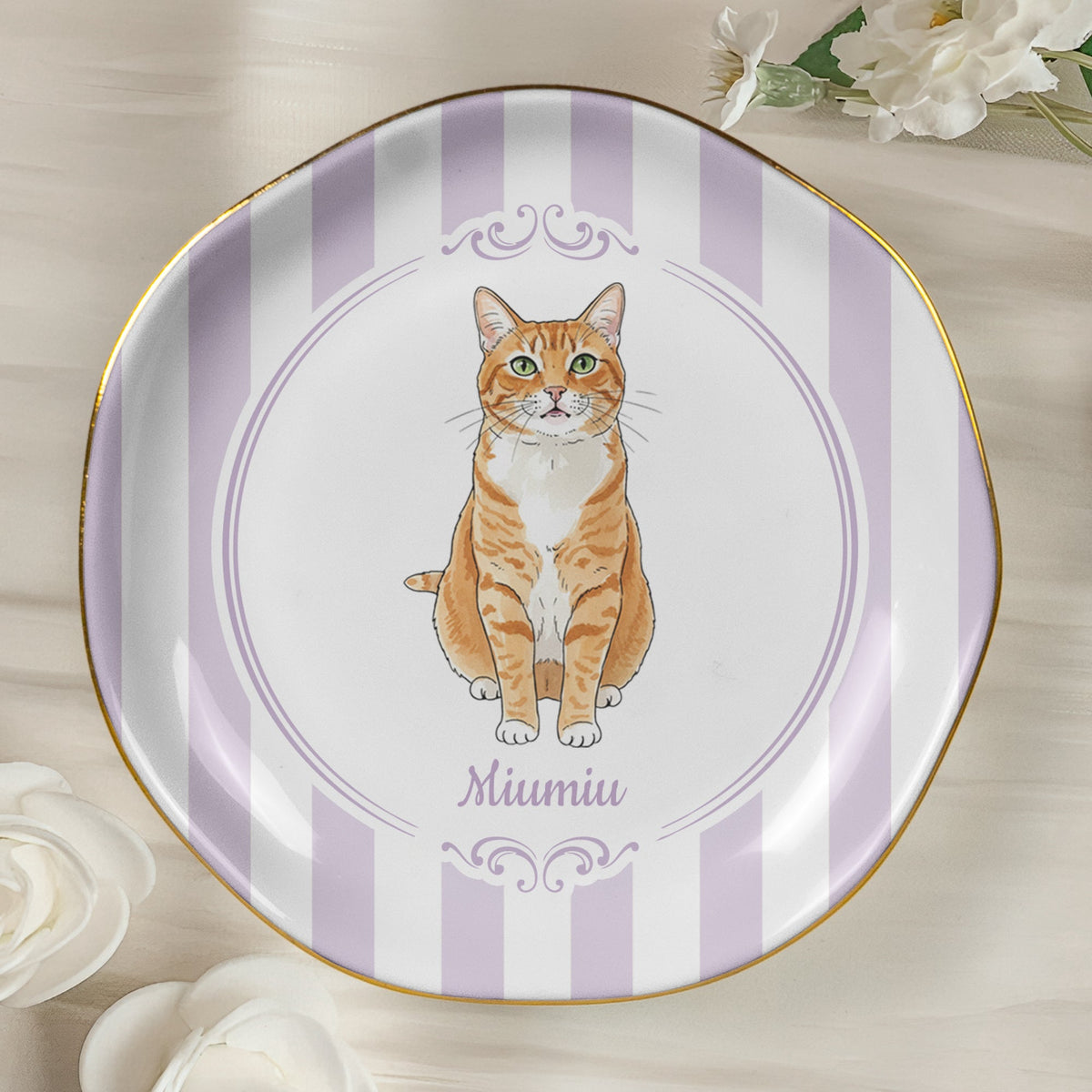 Pet dish holding rings