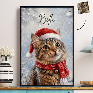 Custom Photo Pet Lovers Christmas Oil Painting Poster