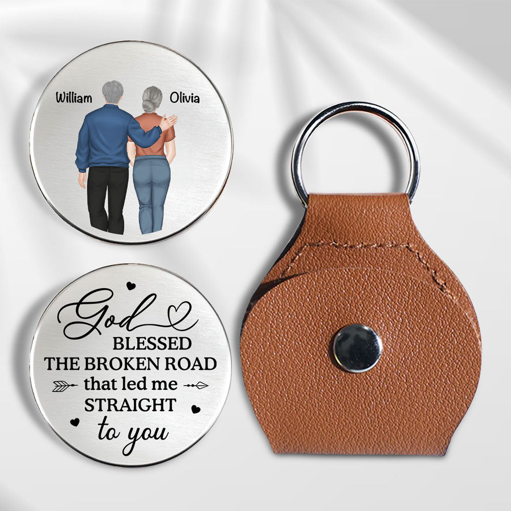 God Blessed The Broken Road - Personalized Pocket Hug - Christmas Gift For Husband