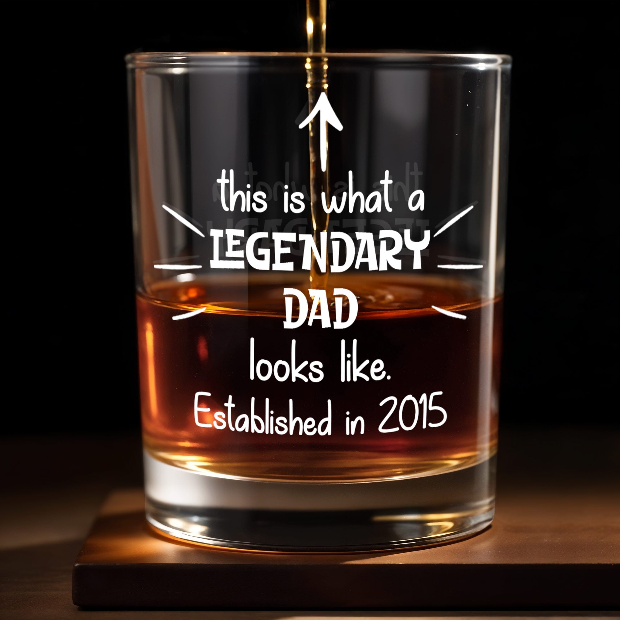 This Is What A Legendary Dad Looks Like, Arrows - Personalized Custom Whiskey Glass - DAD043_RWG