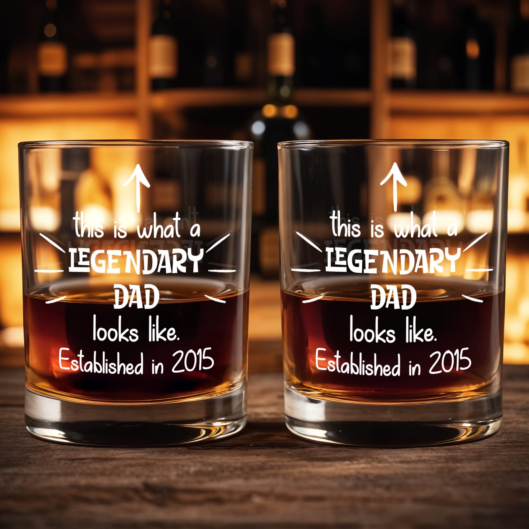This Is What A Legendary Dad Looks Like, Arrows - Personalized Custom Whiskey Glass - DAD043_RWG