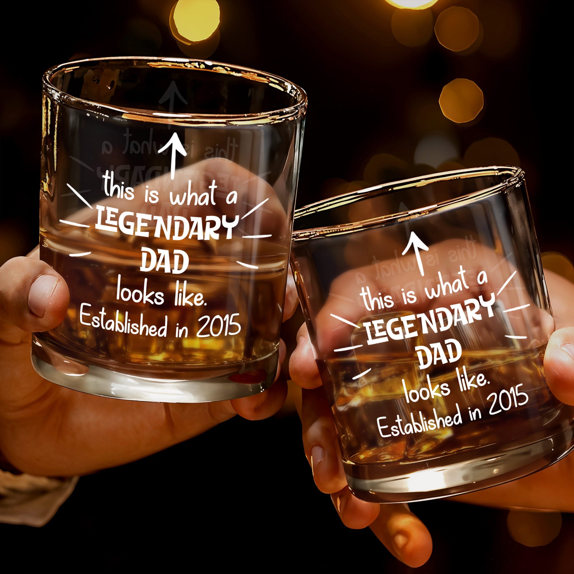 This Is What A Legendary Dad Looks Like, Arrows - Personalized Custom Whiskey Glass - DAD043_RWG