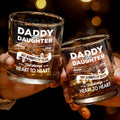Daddy And Daughter, Not Always Eye To Eye But Always Heart To Heart, Hearts and Handshake - Personalized Custom Whiskey Glass - DAD069_RWG