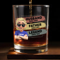Husband, Father, Legend, Cartoon Character - Personalized Custom Whiskey Glass - DAD098_RWG