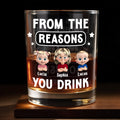 From The Reasons You Drink, Cartoon Children and Stars - Personalized Custom Whiskey Glass - DAD195_RWG