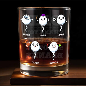 Customizable Characters With Sports Balls - Personalized Custom Whiskey Glass - DAD215_RWG