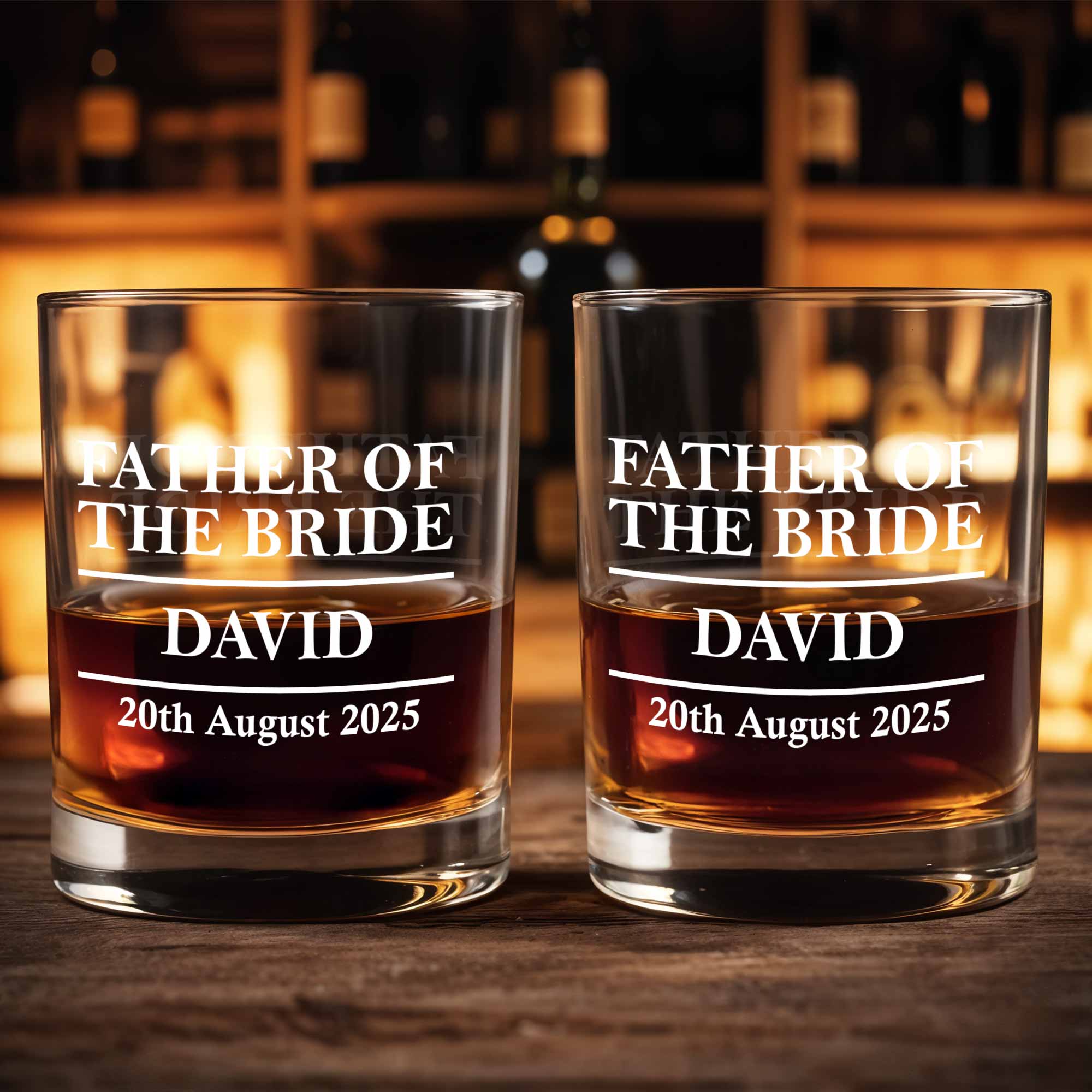 Father Of The Bride, Celebrate Special Moments - Personalized Custom Whiskey Glass - DAD261_RWG